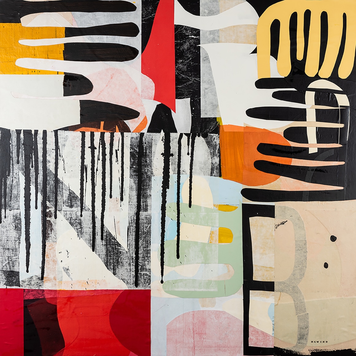 HARRIS-Alfred_Slap Happy High_acrylic and resin on paper on panel_48x48 inches