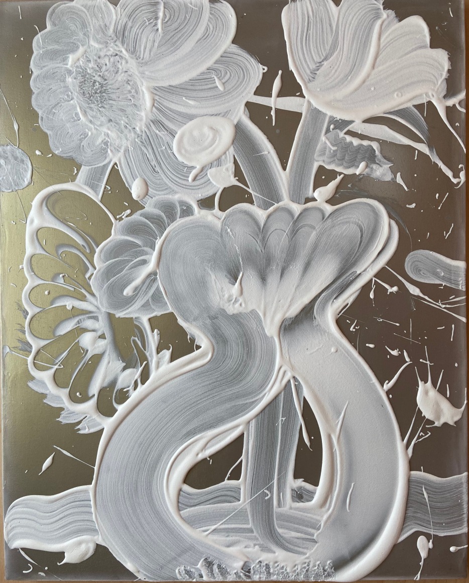 HOWE-Catherine_Dark Mica Painting (peony)_20x16