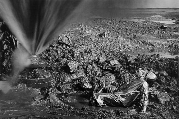 Fallen worker, Kuwait, from the series Workers, 1991. 16 x 20, 20 x 24, 24 x 35, 36 x 50 or 50 x 68 inch gelatin silver print