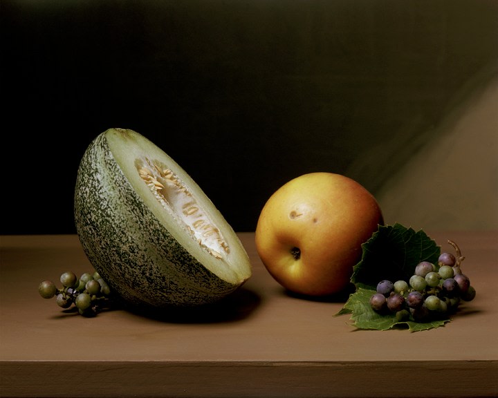 Sharon Core, Early American, Still Life with Anne Arundel Melon, 2008. Chromogenic print, 14 1/4 x 19 1/4 inches.