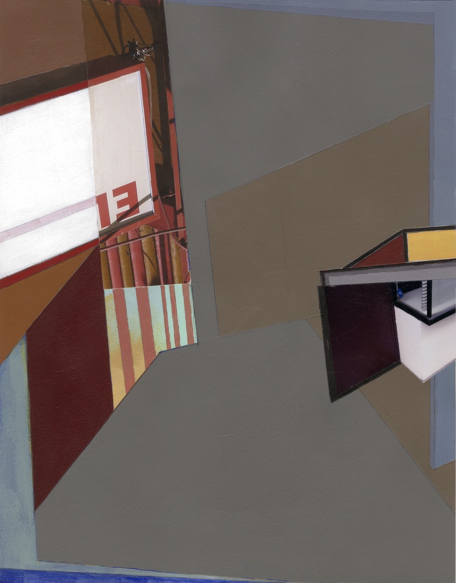 Mary Lum, Mission,&nbsp;2015. Acrylic and photo collage, 16 1/8 x 13 inches.