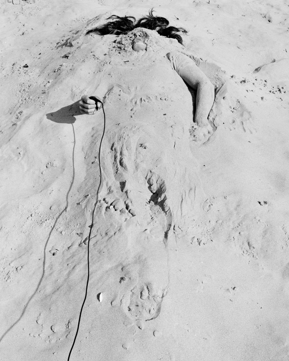 Jenny Calivas, Self-Portrait While Buried #1, 2021. Gelatin silver print, 50 x 40 inches.