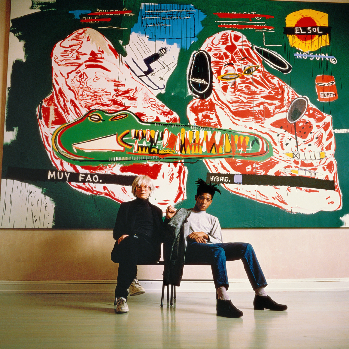 Tseng Kwong Chi, Jean-Michel Basquiat and Andy Warhol, collaboration, 1985. Chromogenic print, image: 19 1/2 x 19 1/2 inches, frame: 26 1/2 x 26 1/2 inches.