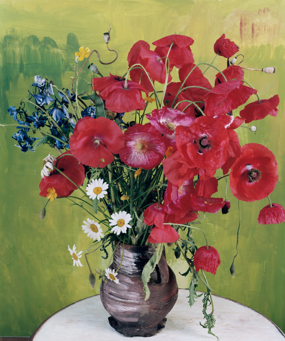 Photograph by Sharon Core titled 1614 from the series 1606-1907 of a floral still life arranged in the style of a classical painting