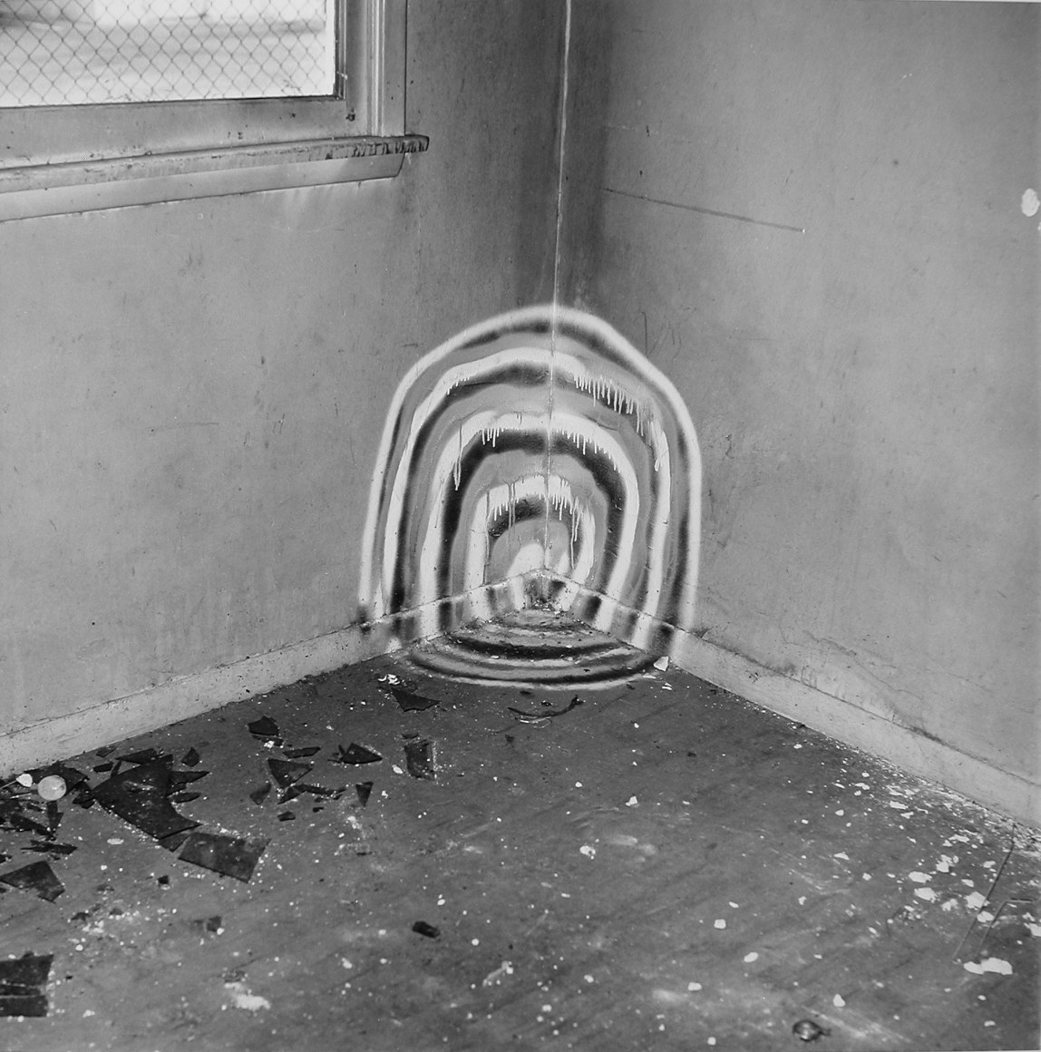 John Divola,&nbsp;74V17,&nbsp;from the series&nbsp;Vandalism, 1974. Vintage gelatin silver print; printed c. 1974, 14 x 18 inches.