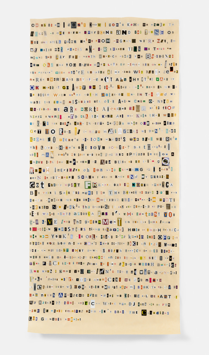 Soundtrack to My Life:&nbsp;North American Scum by LCD Soundsystem (Bakery), 2018. 82 1/4 x 38 1/2 inches.