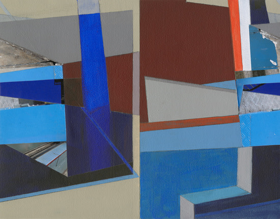 Mary Lum, Paris 16, 2014. Acrylic, comic and photo fragments on paper,&nbsp;13 x 16 1/8 inches.