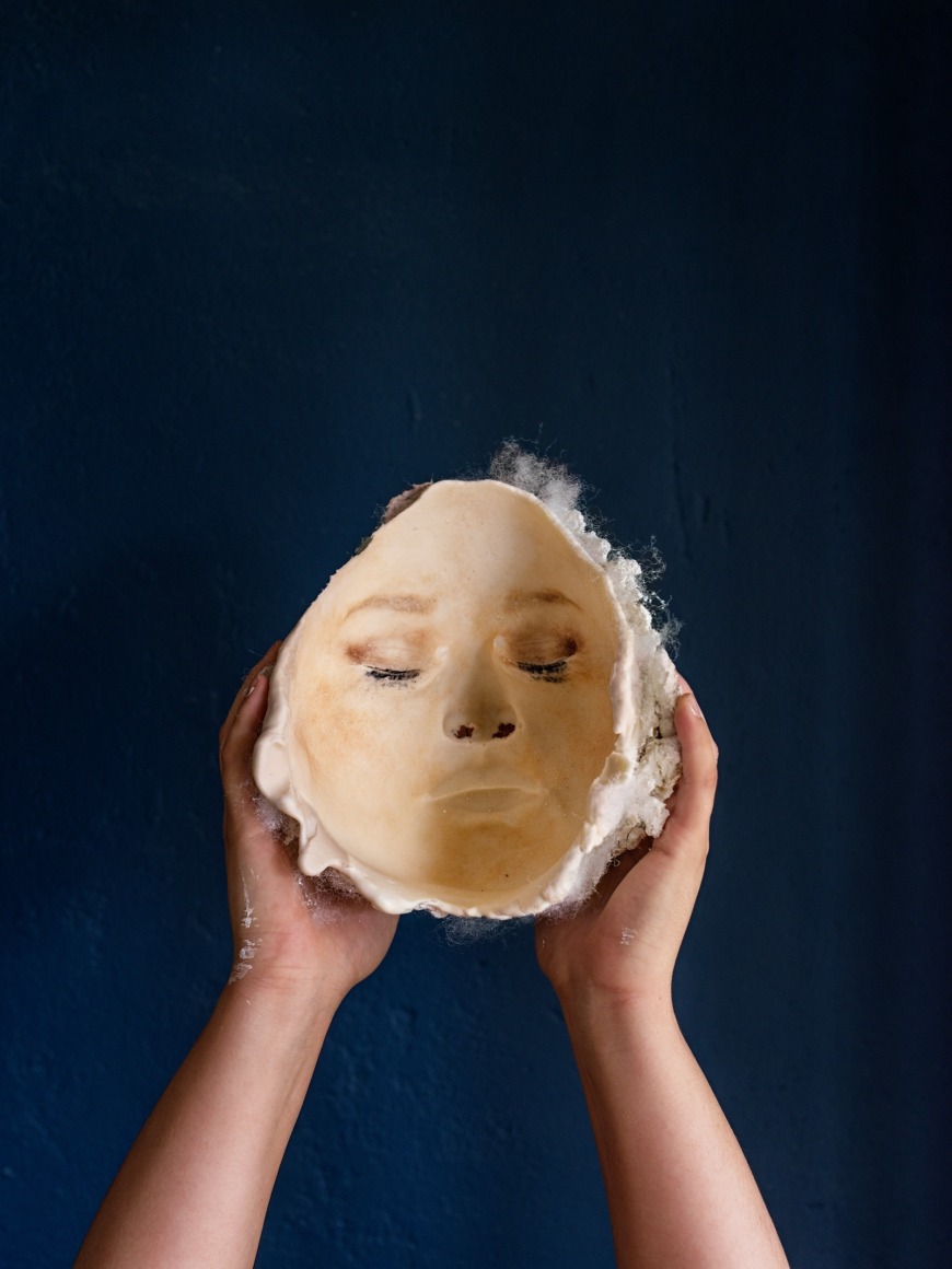 Carolyn Drake, , Karen, 2018, from the series Knit Club. Archival pigment print,&nbsp;20 x 15 inches.