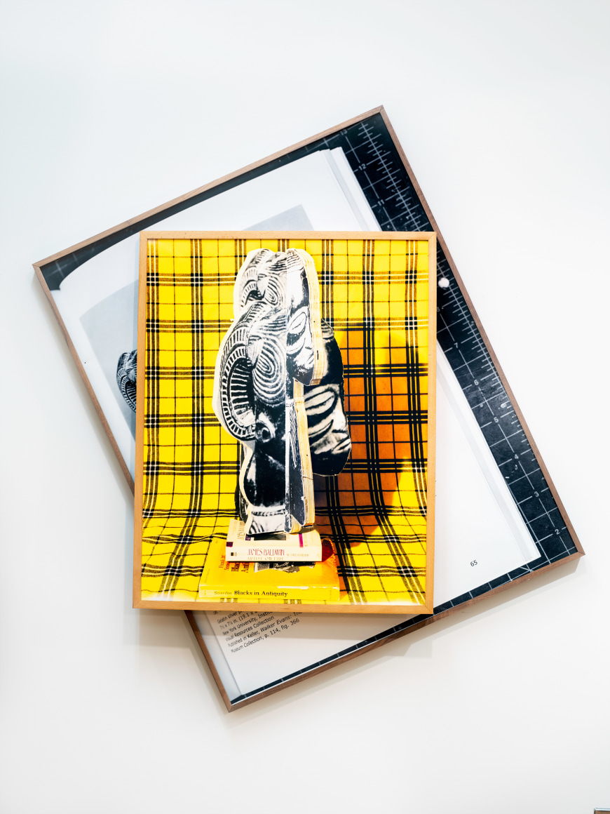 David Alekhuogie, Guro Bobbin/2 &ldquo;RE_Construct&rdquo;, 2024. Multilayered framed archival pigment prints, 58 1/4 x 52 1/2 inches.