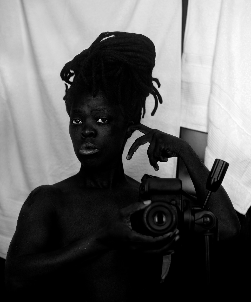 Zanele Muholi, Owakhe X, Sheraton, Brooklyn, New York, 2019. Gelatin silver print, 23 5/8 x 15 3/4 inches.