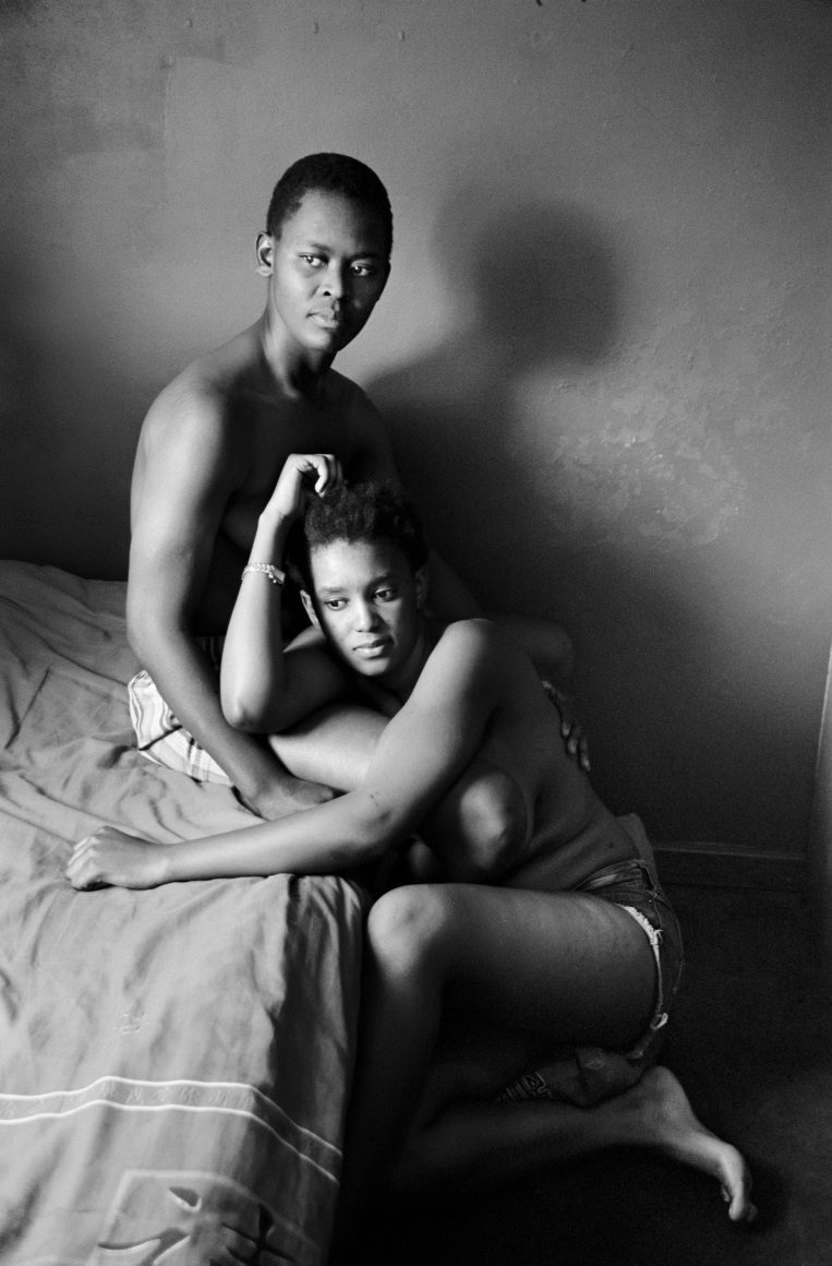 Zanele Muholi, Pearl Hlongwane and Katso Makhafola II Masisulu Ladies Hostel, Vosloorus, Johannesburg, 2007, from the series Being. Gelatin silver print, 35 1/2 x 25 inches.