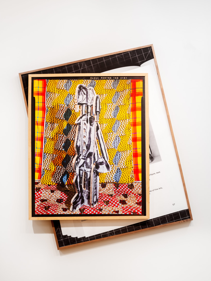 David Alekhuogie, Standing Figure 1/1 Speculative View, 2024. Multilayered framed archival pigment prints, 55 5/8 x 46 1/2 inches.