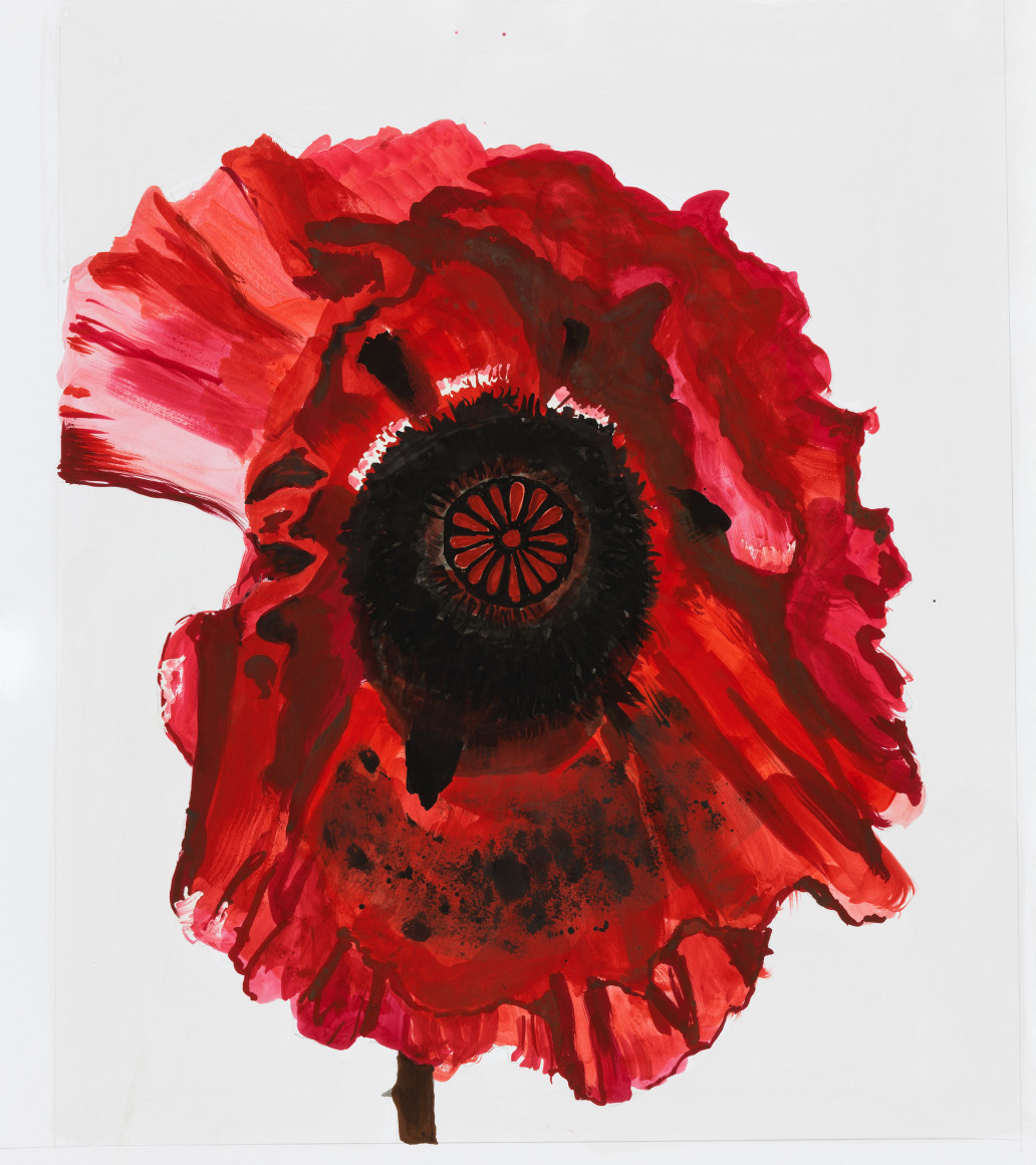 Sharon Core, Poppy: War Lord, Page 13, 2022. Archival ink on paper, 19 1/4 x 17 inches.