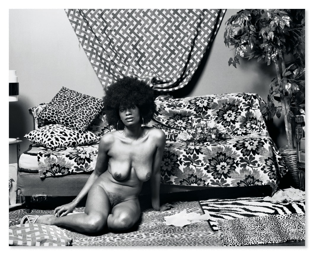Mickalene Thomas, (If Loving You is Wrong) I Don&#039;t Want to Be Right, 2019. Metallic chromogenic print, image: 14 7/8 x 18 7/8 inches, frame: 18 1/4 x 22 1/4 inches.