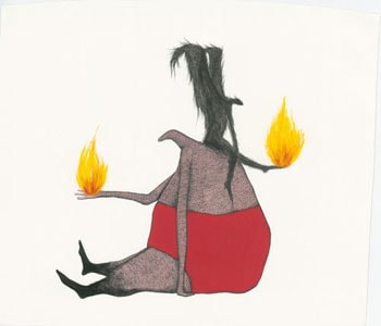 Untitled, 2010, 15.5 x 17.5 inches, Acrylic and ink on paper