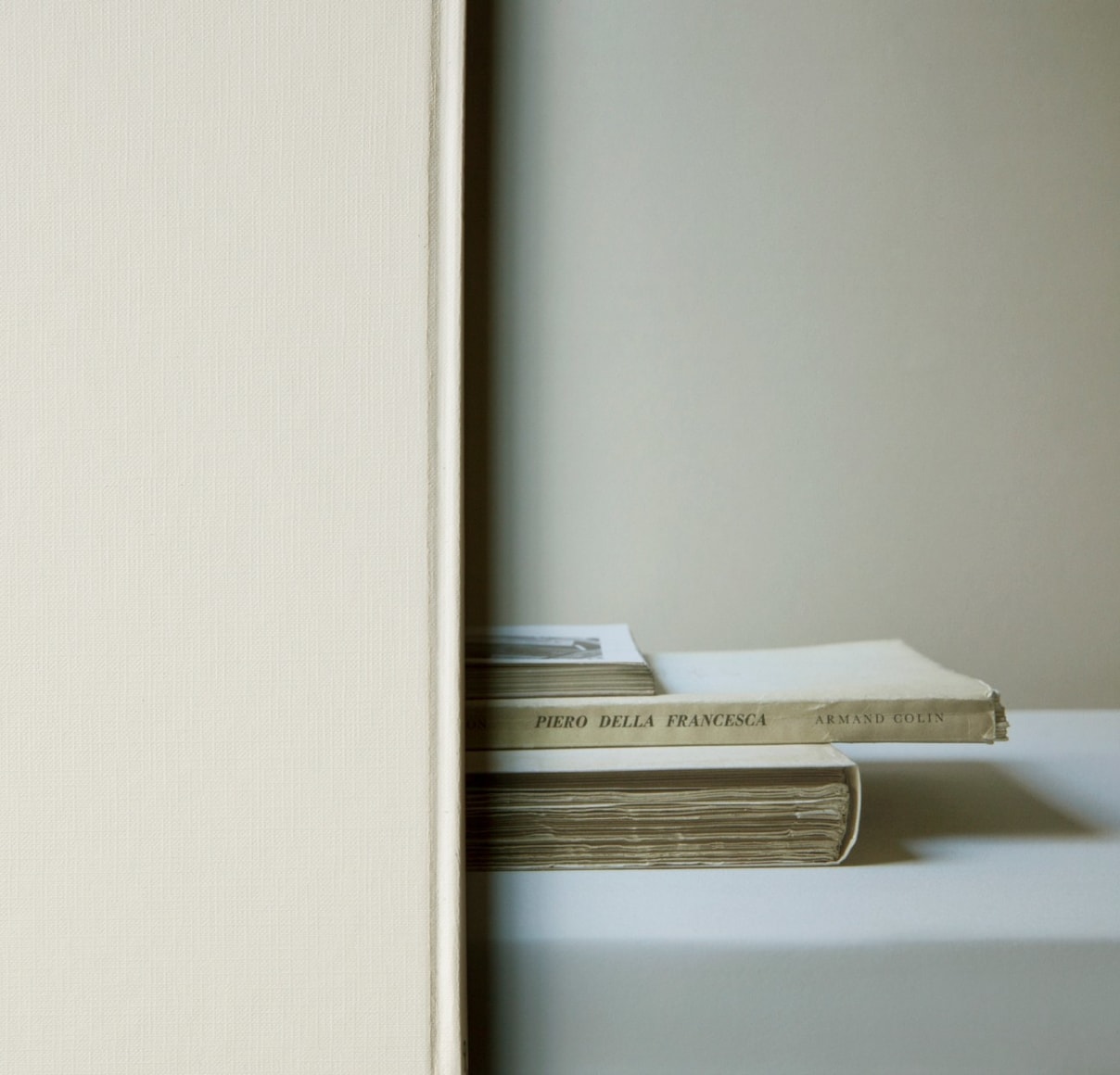 Piero Della Francesca&nbsp;(from the series Morandi&#039;s Books), 2022. Archival pigment print, 17 1/4 x 18 inches.