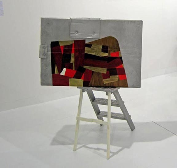 Felin&#039;s Ladder&nbsp;(Alternate view), 2007, cast aluminum and acrylic paint, 48 x 35 x 31.5 inches, unique