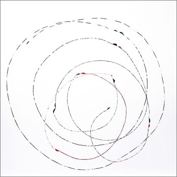 Certified Latina Granny, 2008, Produce Stickers and archival tape on paper, 21.5 x 21.5 inches, Signed, titled and dated on verso