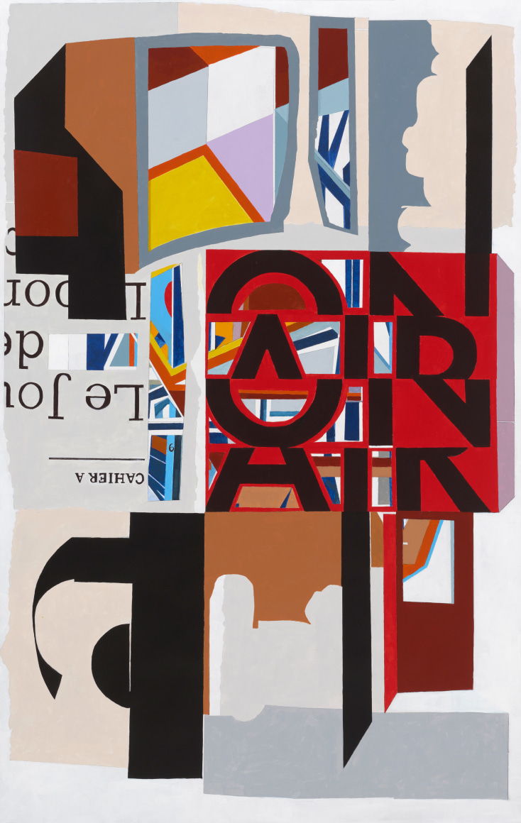 On Air,&nbsp;2021. Acrylic on paper. 70 5/8 x 44 3/4 inches.