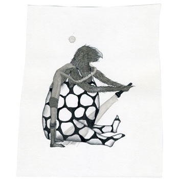 Untitled, 2010, 8.5 x 8.5 inches, Ink and pencil on paper