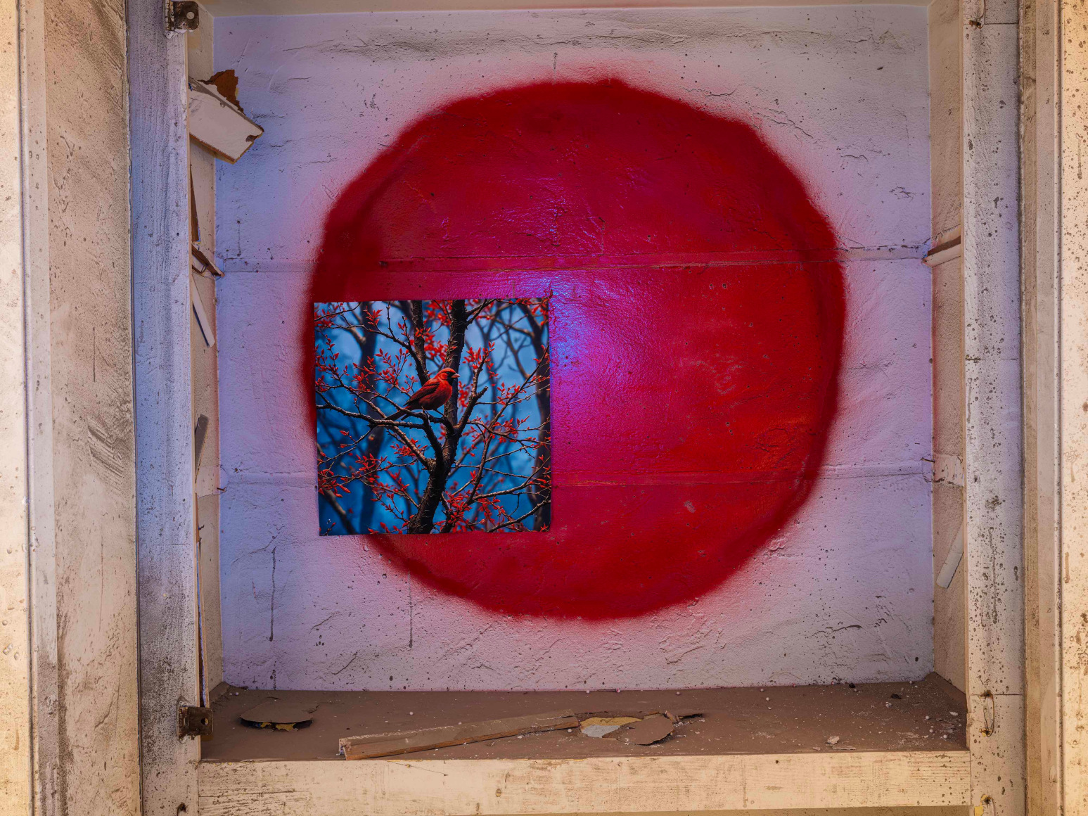 John Divola, GAFB F5985 (10_30_2024),&nbsp;2019&ndash;2024, from the series Blue with Exceptions. Archival pigment print, 36 1/2 x 48 3/4 inches.