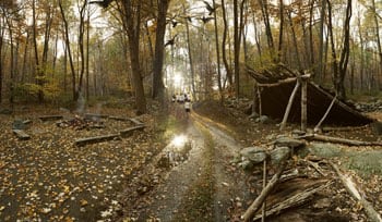 Anthony Goicolea, Campsite, 2005, 40 x 72 inch C-print, mounted on aluminum and laminated, Signed, titled, dated and editioned on verso , Edition of 9