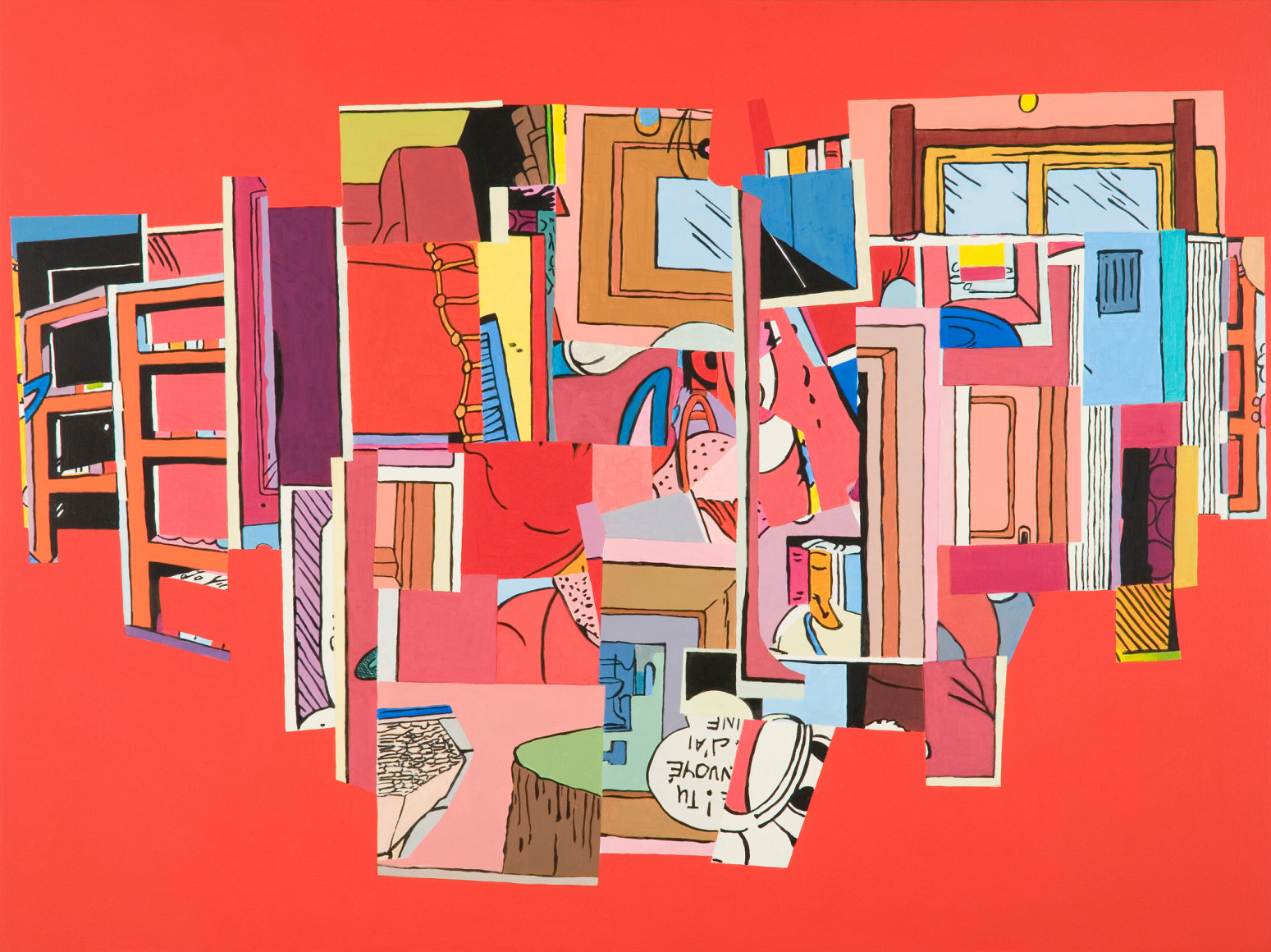 Mary Lum,&nbsp;Multiple Cities 2, 2007. Acrylic on panel, 30 x 40 inches.