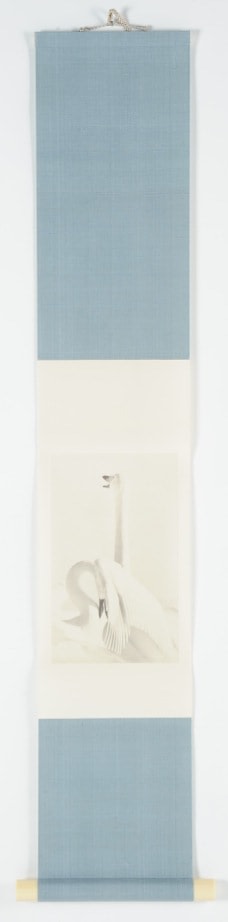 Washi, #1627, 2016, Pigment print on handmade washi paper mounted on silk scroll, 40 x 7 inches, Edition 2 of 5