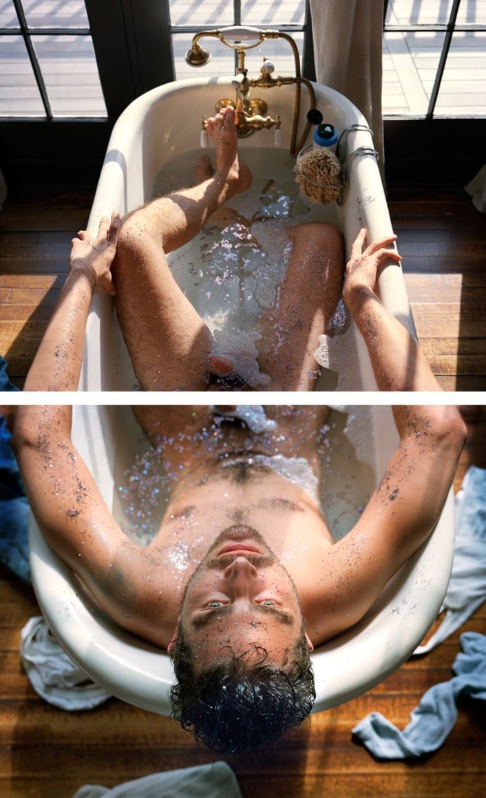 David Hilliard, Afterglow, 2014. Chromogenic print, 23 1/4 x 37 1/2 inches each panel; 46 1/2 x 37 1/2 inches overall.