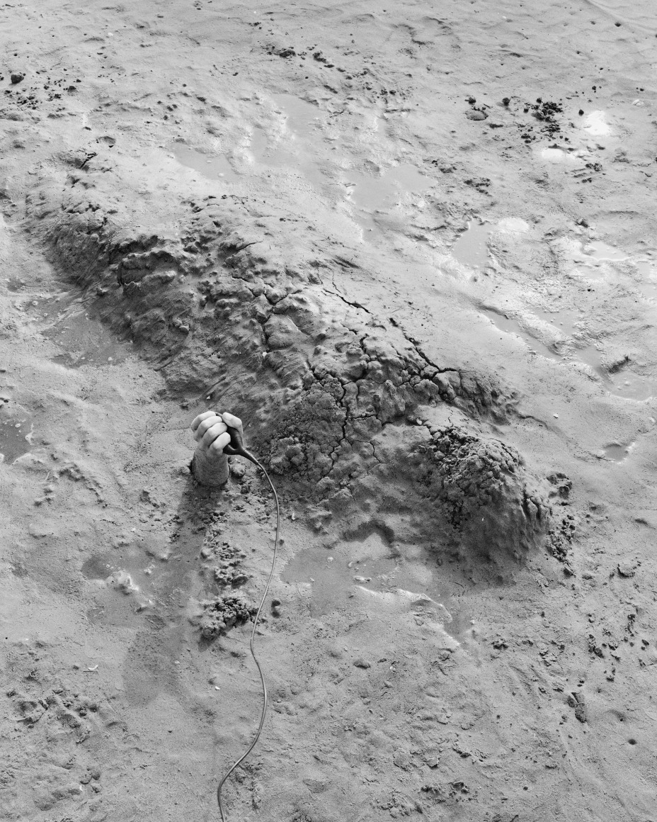 Jenny Calivas, Self-Portrait While Buried #11, 2021. Gelatin silver print, 50 x 40 inches.