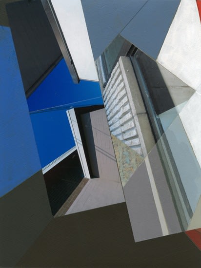 Mary Lum, New York 0314, 2014. Acrylic and photo collage on paper, 14 x 11 inches.