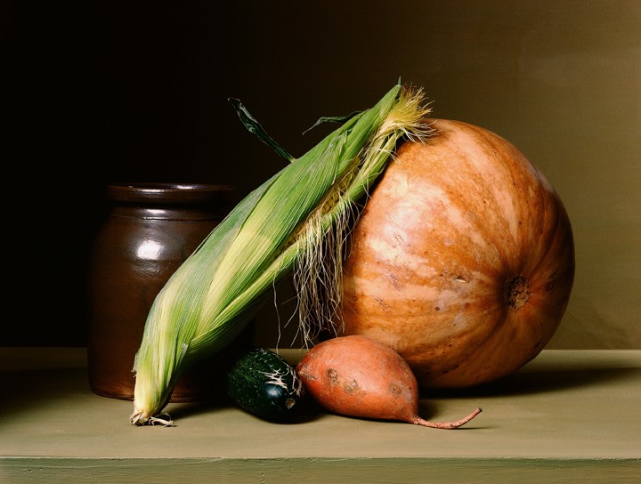 Sharon Core, Early American, Still Life with Vegetables, 2007. Chromogenic print, 16 1/2 x 22 1/4 inches.