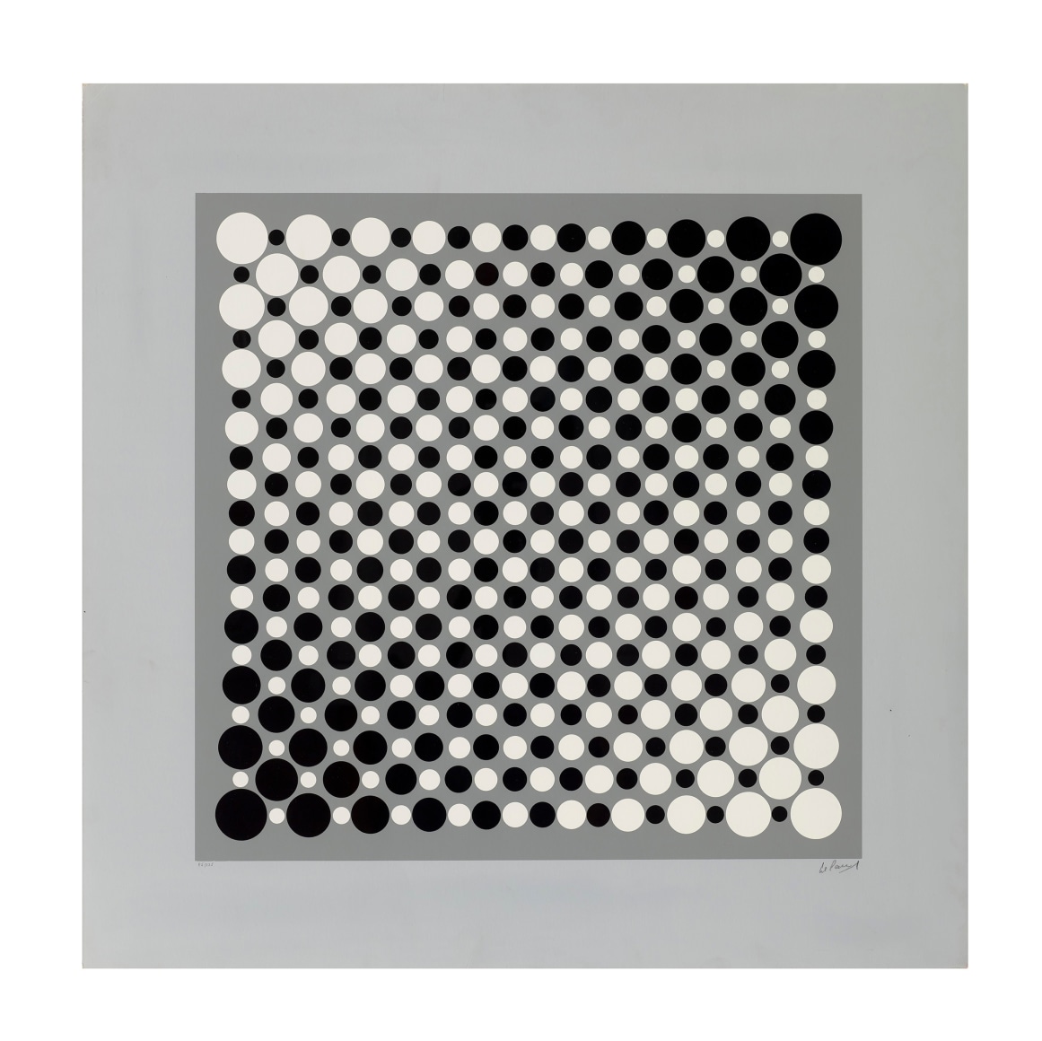 Julio Le Parc Untitled, c. 1960s serigraph paper: 26 x 26 inches frame: 28 5/8 x 28 5/8 inches Edition 85 of 125