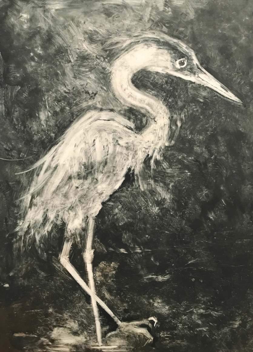 John Alexander  The Stare, 2017  monotype on Fabriano Rosaspina paper  39 x 27 1/2 inches