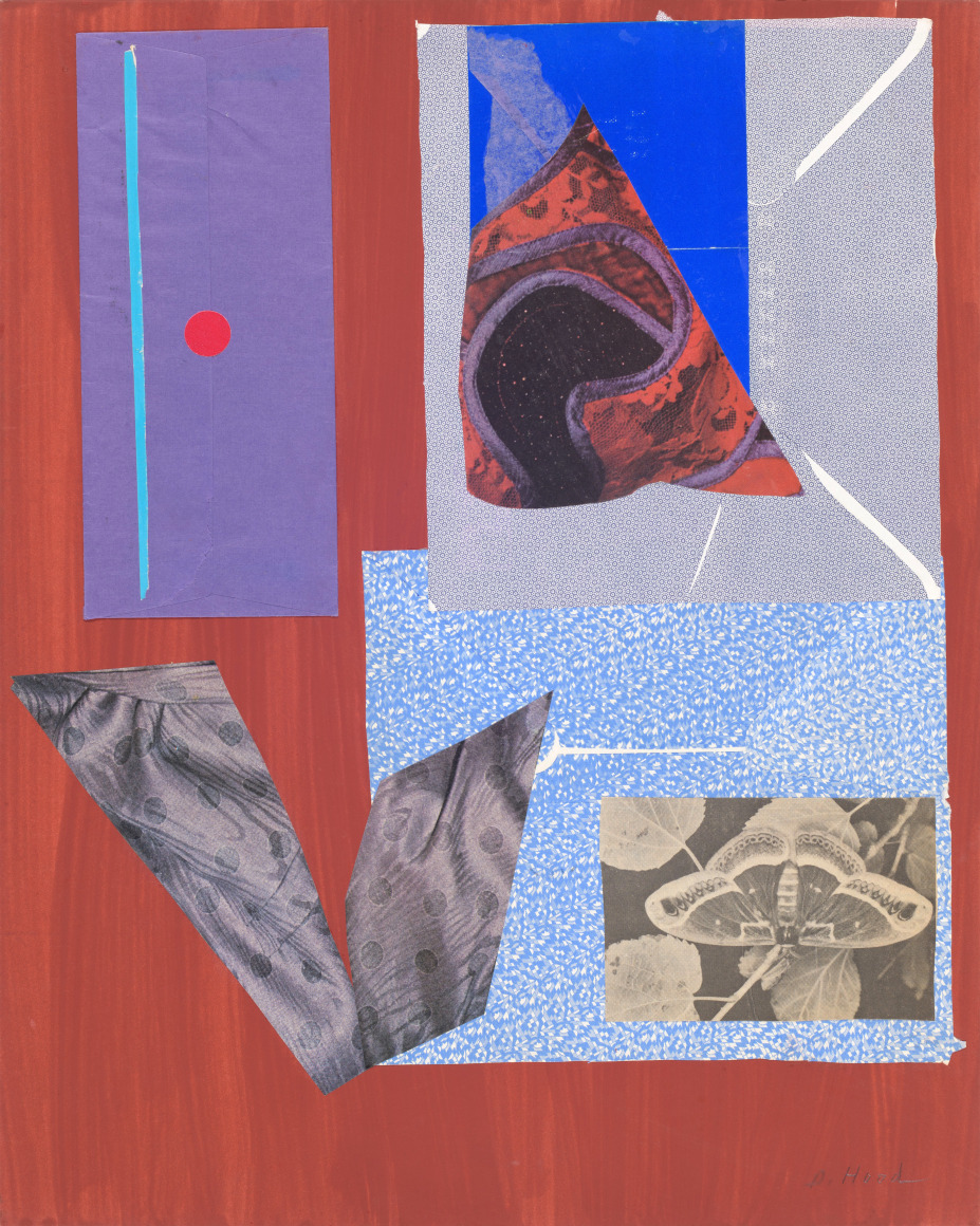 Dorothy Hood Purple Envelope, 1982-1997 collage on mat 19 7/8 x 16 inches