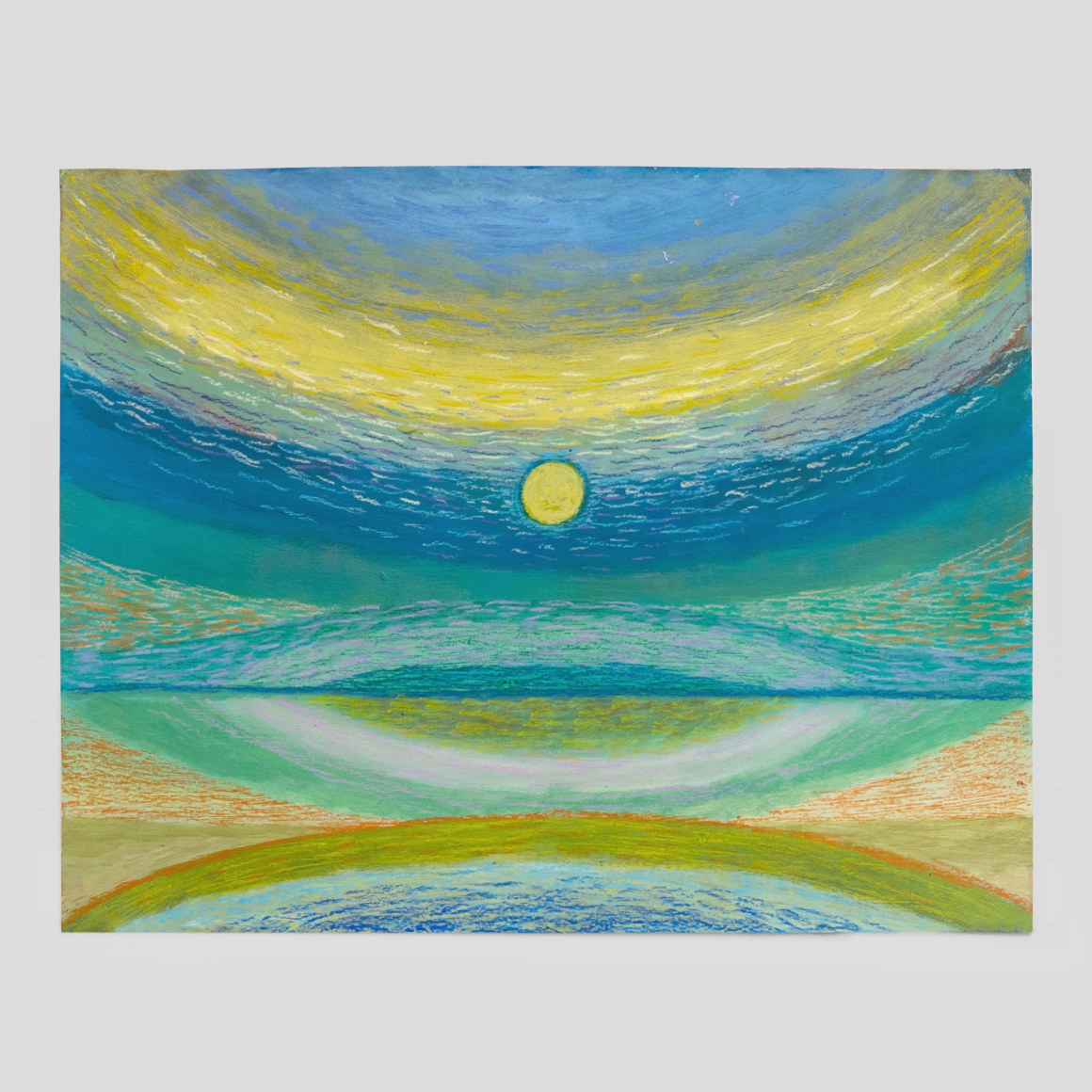 Bruna Massadas Ripple Effect, 2024 on verso acrylic and oil pastel on paper 11 x 14 inches