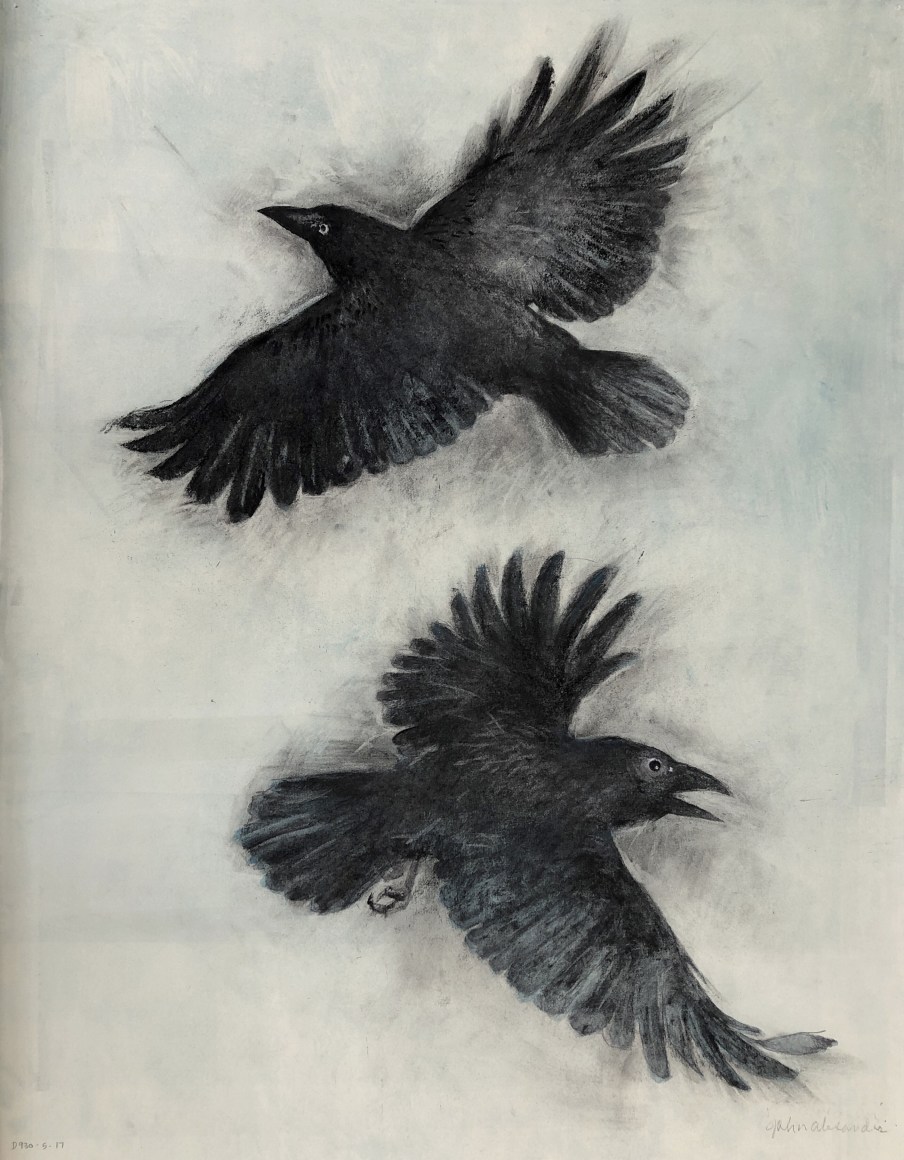 John Alexander Black Crows, 2017 monotype and pastel on paper 32 x 25 inches Inquire