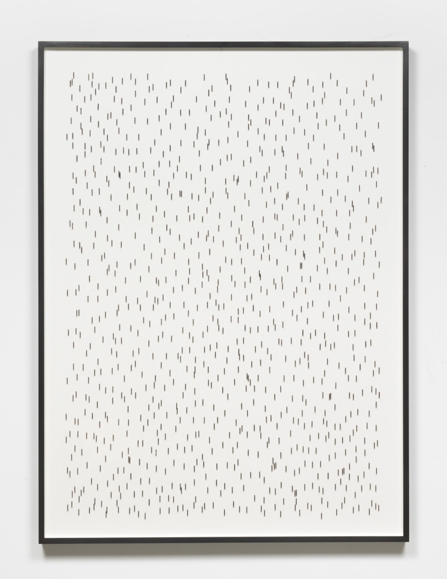 Alicja Kwade Rain (100 cm), 2018 Measuring stick on paper 51 1/5 x 37 4/5 x 2 inches