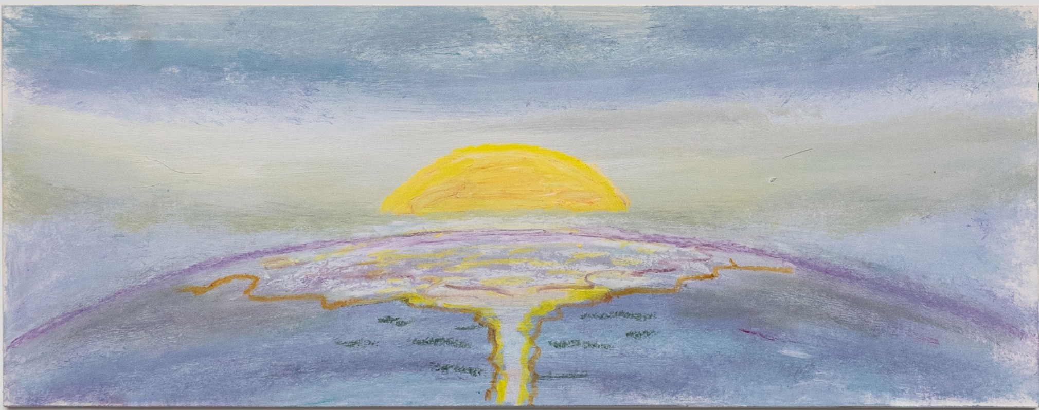 Bruna Massadas Steam & Fog #1, 2024 on verso acrylic and oil pastel on paper 5.5 x 14 inches