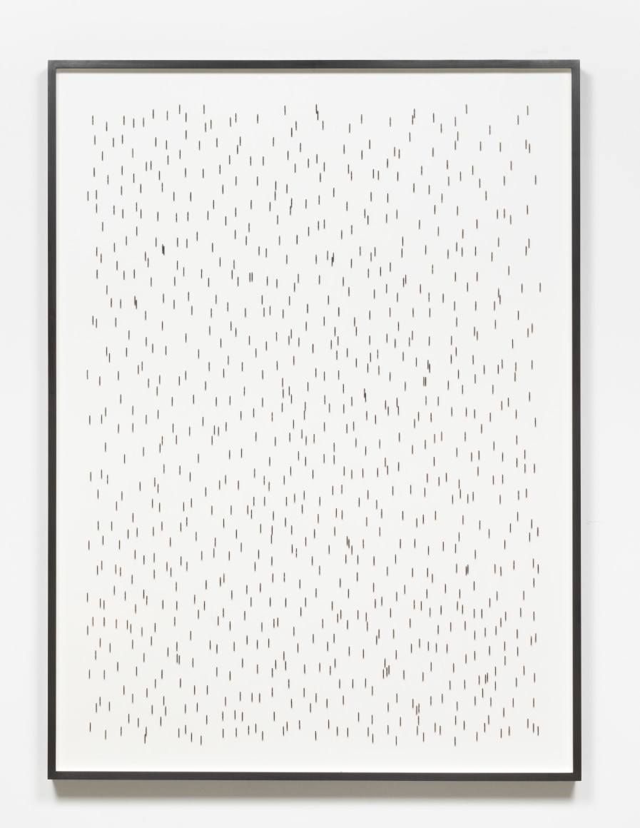 Alicja Kwade Rain (90 cm), 2018 Measuring stick on paper 51 1/5 x 37 4/5 x 2 inches