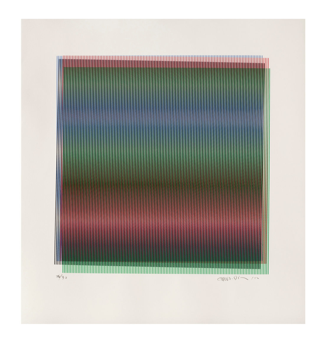 Carlos Cruz-Diez Untitled, 2012 serigraph paper: 22 x 23 5/8 inches frame: 23 1/2 x 25 1/4 inches Edition 26 of 30