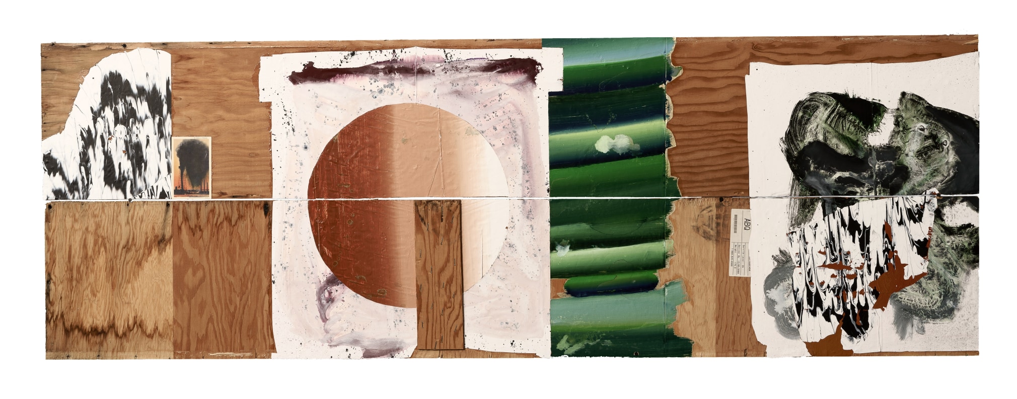 Shane Tolbert Permian Basin, 2019 acrylic on found supports 29 x 83 1/2 inches