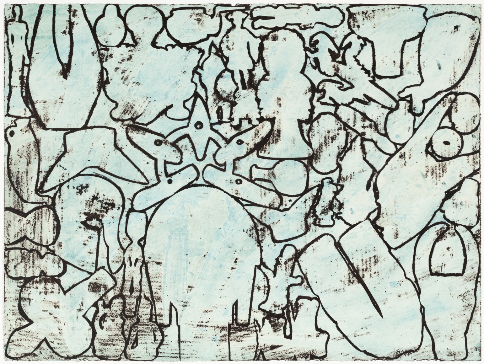 Bo Joseph Untitled (Thousand Treasures), 2019 oil pastel, tempera and acrylic on paper 22 1/4 x 29 3/4 inches