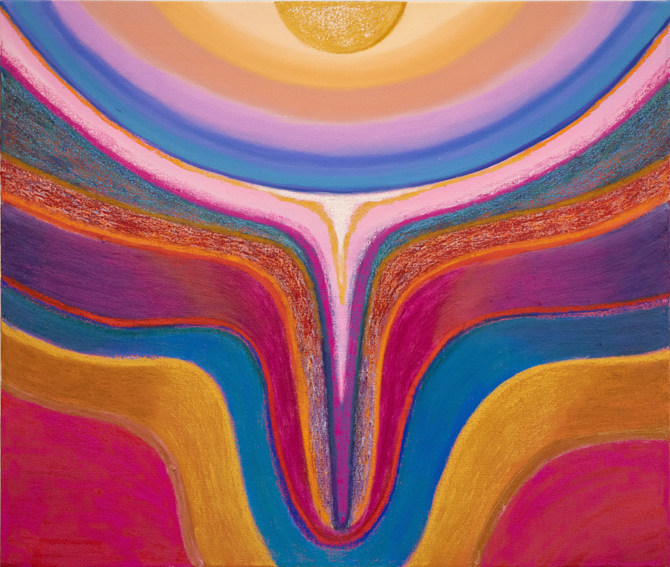 Bruna Massadas Canal #9, 2025 acrylic and oil stick on canvas 30 x 36 inches