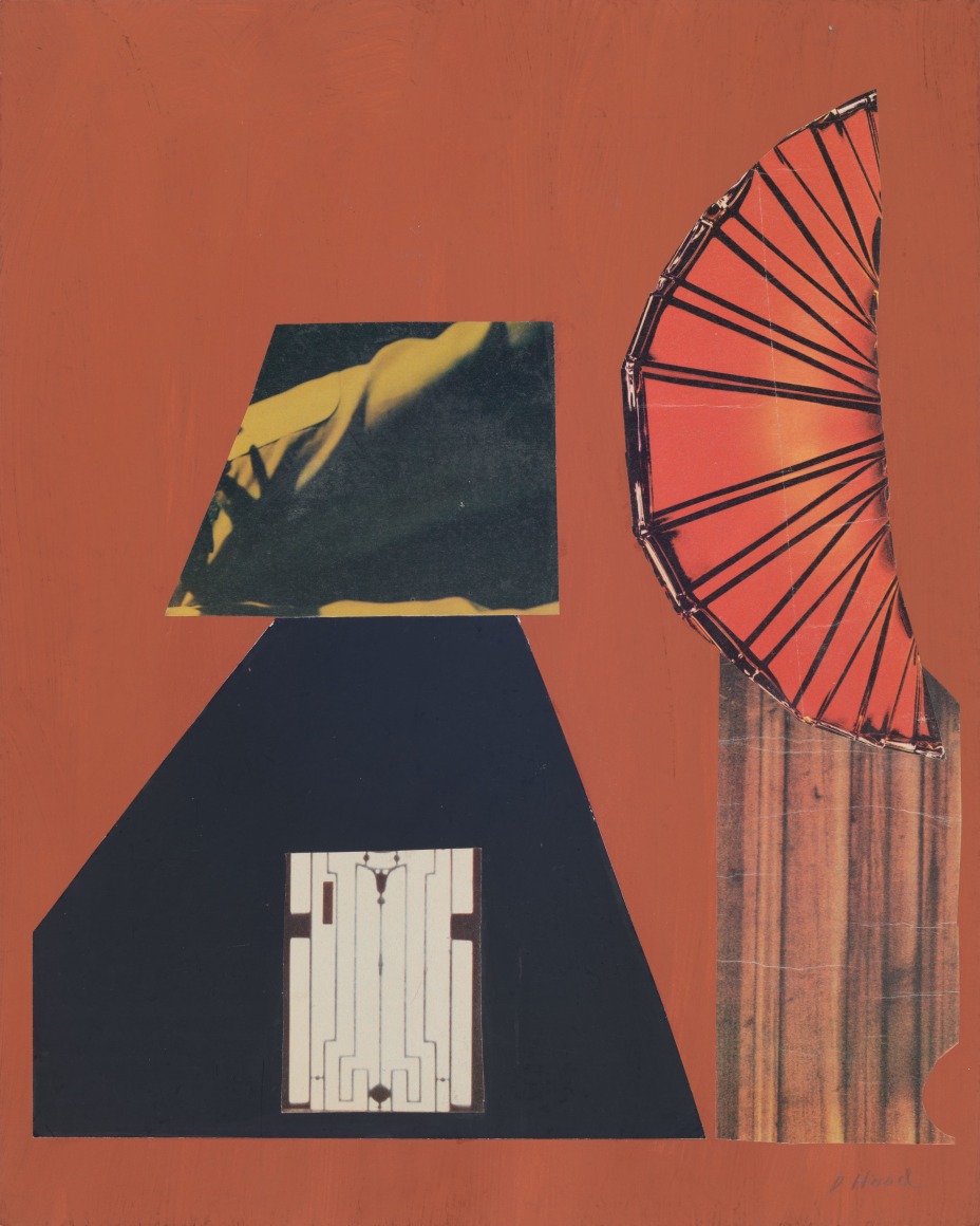Dorothy Hood Glass Orange, 1982-1997 collage on mat 20 x 15 7/8 inches