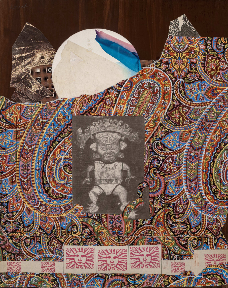 Dorothy Hood Aztec Pharaoh or The Grumpy God, 1982-1997 collage on mat 20 x 16 inches