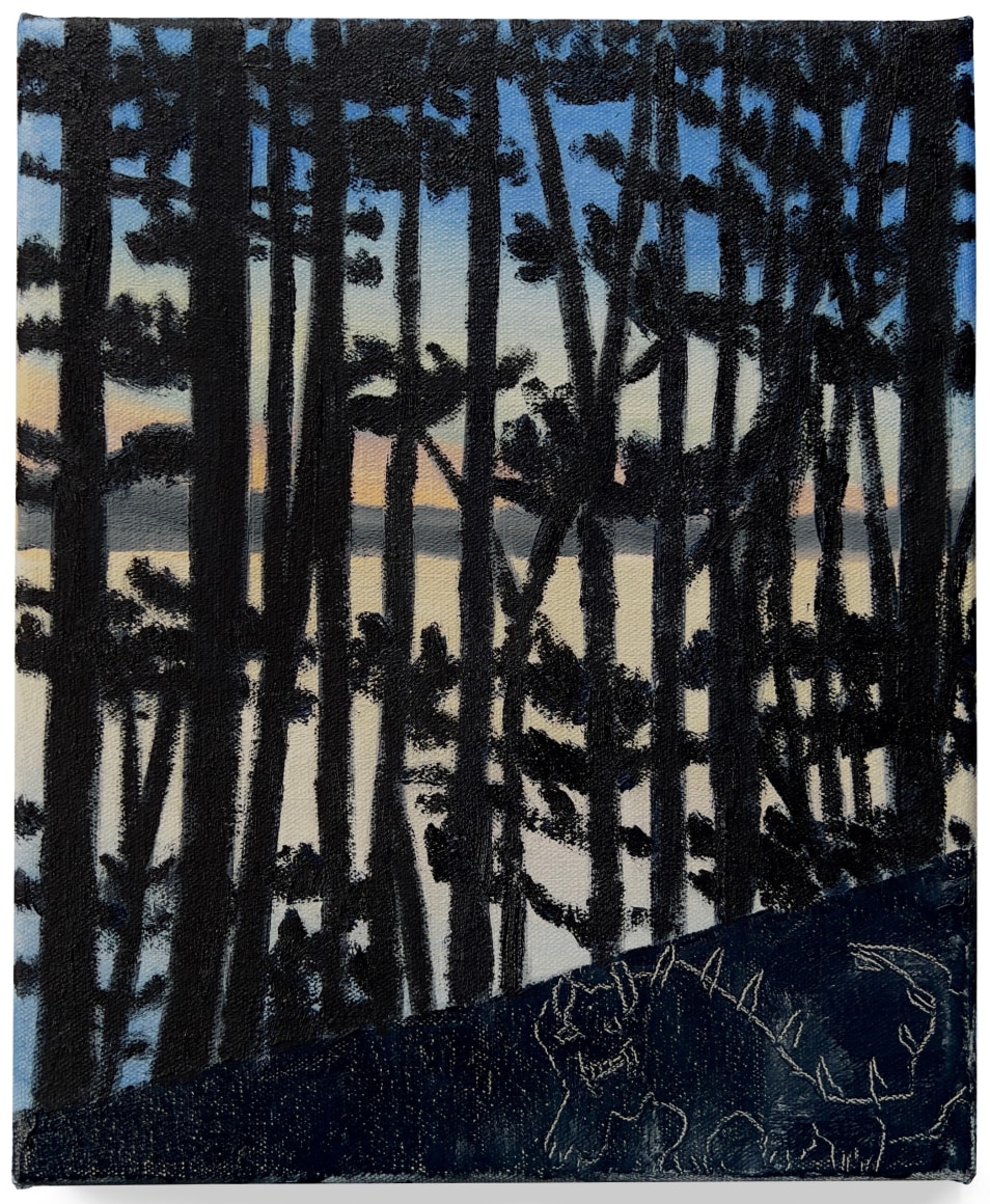 Bradley Kerl  Night of the Hodag, 2024  signed on verso  oil on canvas  12 x 10 inches  Inquire