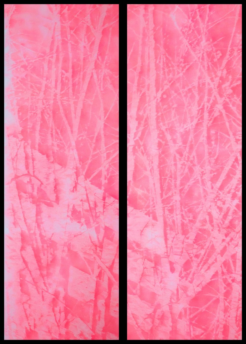 Nick Vaughan &amp; Jake Margolin  Montrose (3 Views)&nbsp;[View #1], 2024  Dry pigment and wind on paper  168 x 222 inches; 84 x102 inches; 84 x 60 inches  Bush Intercontinental Airport Collection, Houston, TX