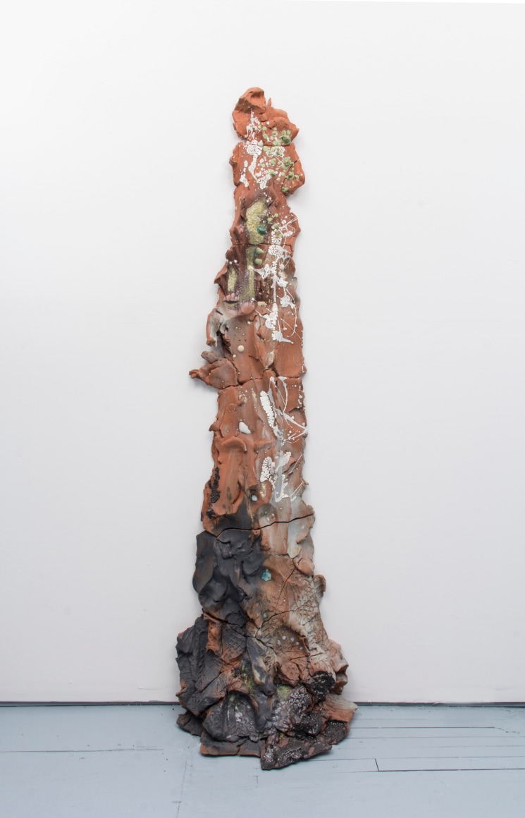 Brie Ruais Red Push 2 (130lbs), 2017 glazed stoneware 72 x 23 x 14 inches