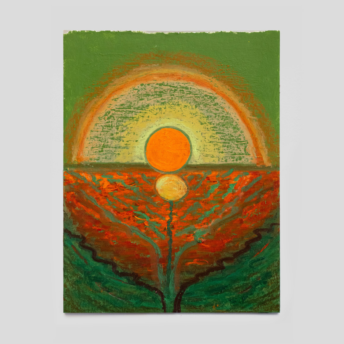 Bruna Massadas Candle, 2025 on verso acrylic and oil pastel on paper 8 x 6 inches